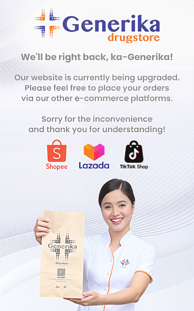 E-Commerce Maintenance Announcement - Generika Drugstore